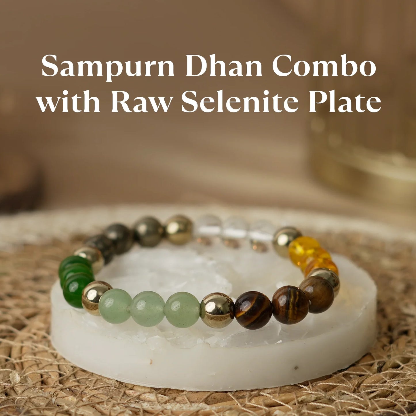 💰 Dhan Yog Bracelet with Raw Selenite Plate